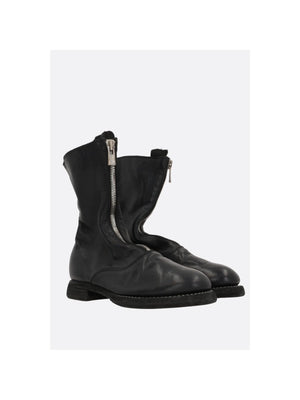 Soft Grainy Leather Ankle Boots-GUIDI-JOHN JULIA