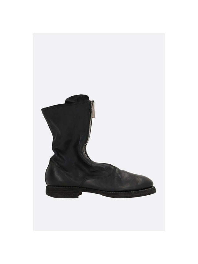 Soft Grainy Leather Ankle Boots-GUIDI-JOHN JULIA