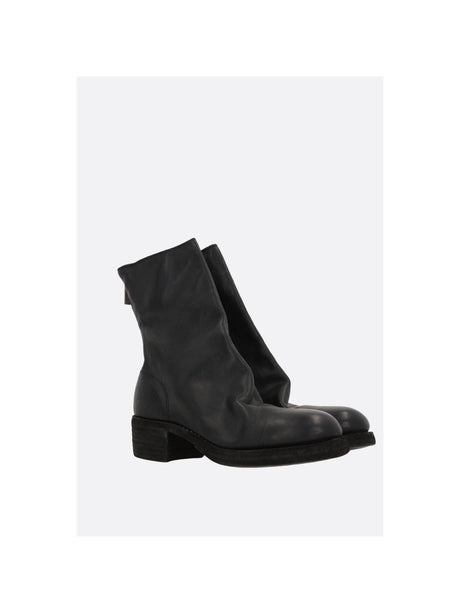 Soft Grainy Leather Ankle Boots-GUIDI-JOHN JULIA