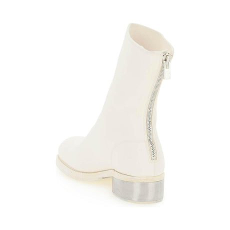 White Leather Ankle Boots GUIDI JOHN JULIA.