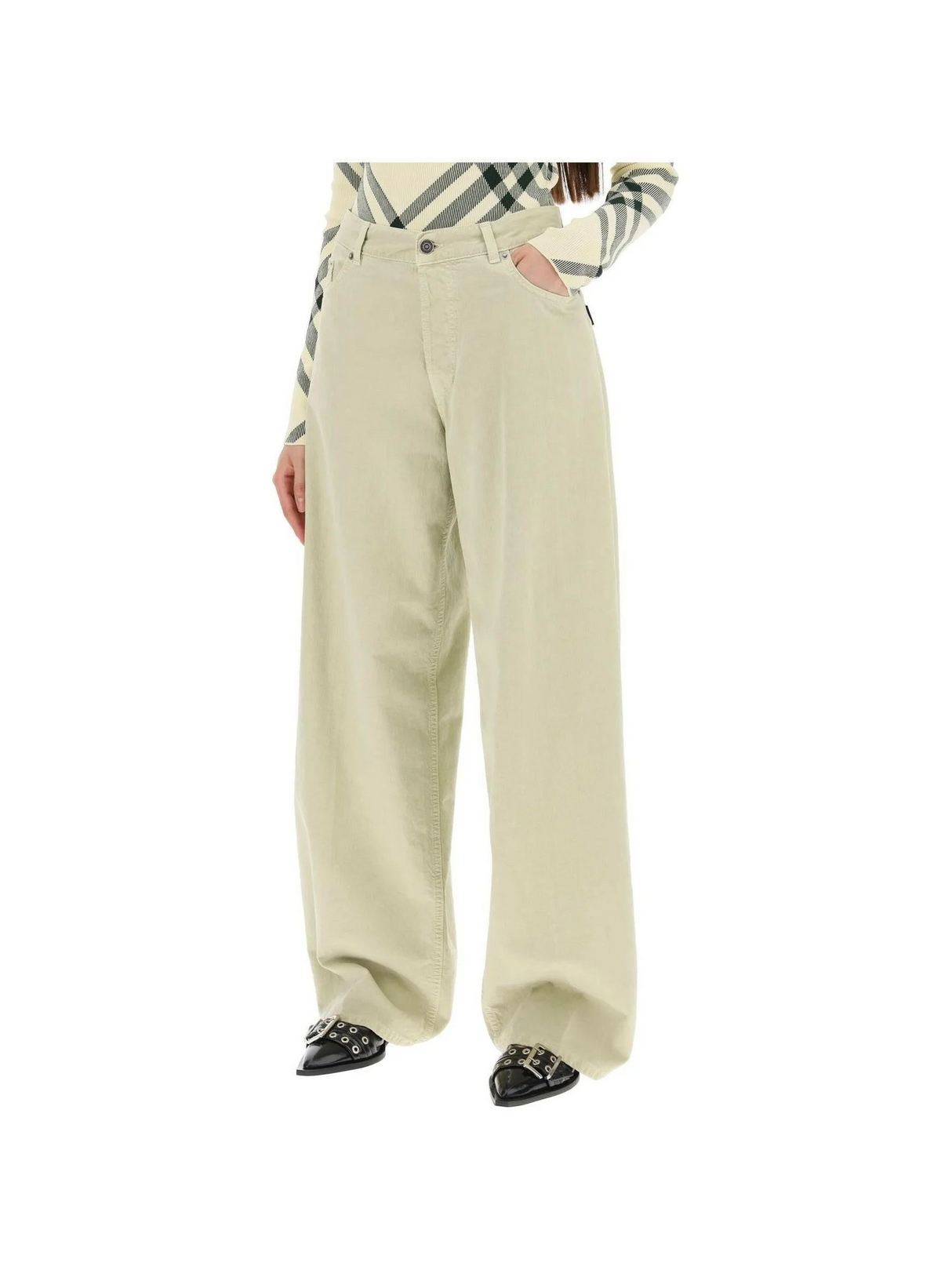 Bethany Wide-Leg Cotton Trousers.