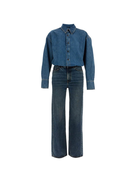 HAIKURE-Vintage Wash Denim Overall Jumpsuit-JOHN JULIA