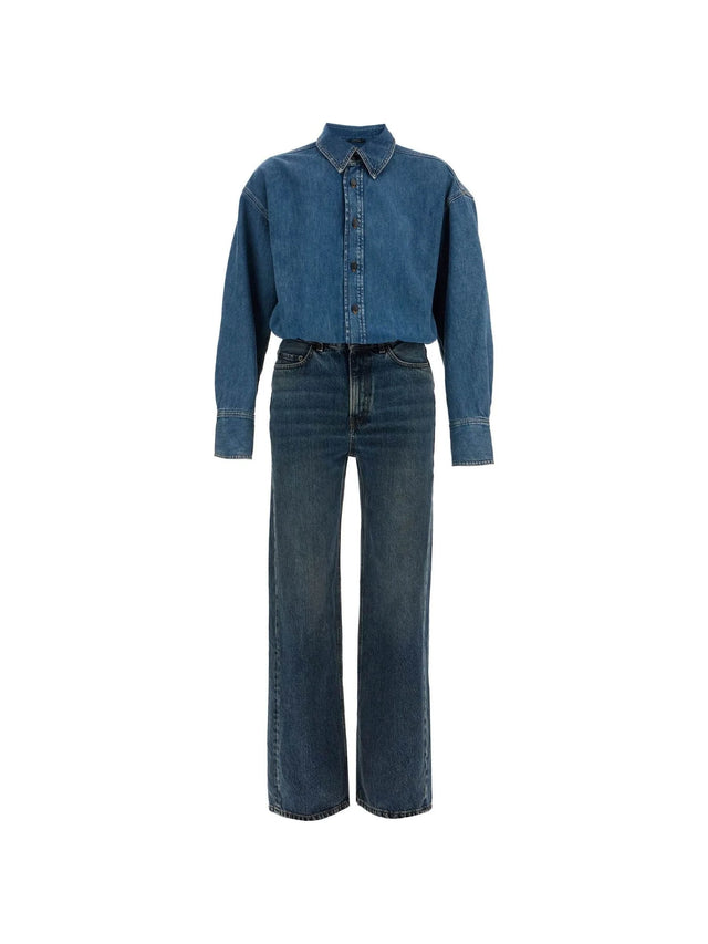 HAIKURE-Vintage Wash Denim Overall Jumpsuit-JOHN JULIA