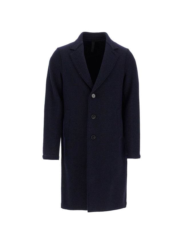 Single-breasted Wool Coat In Boiled