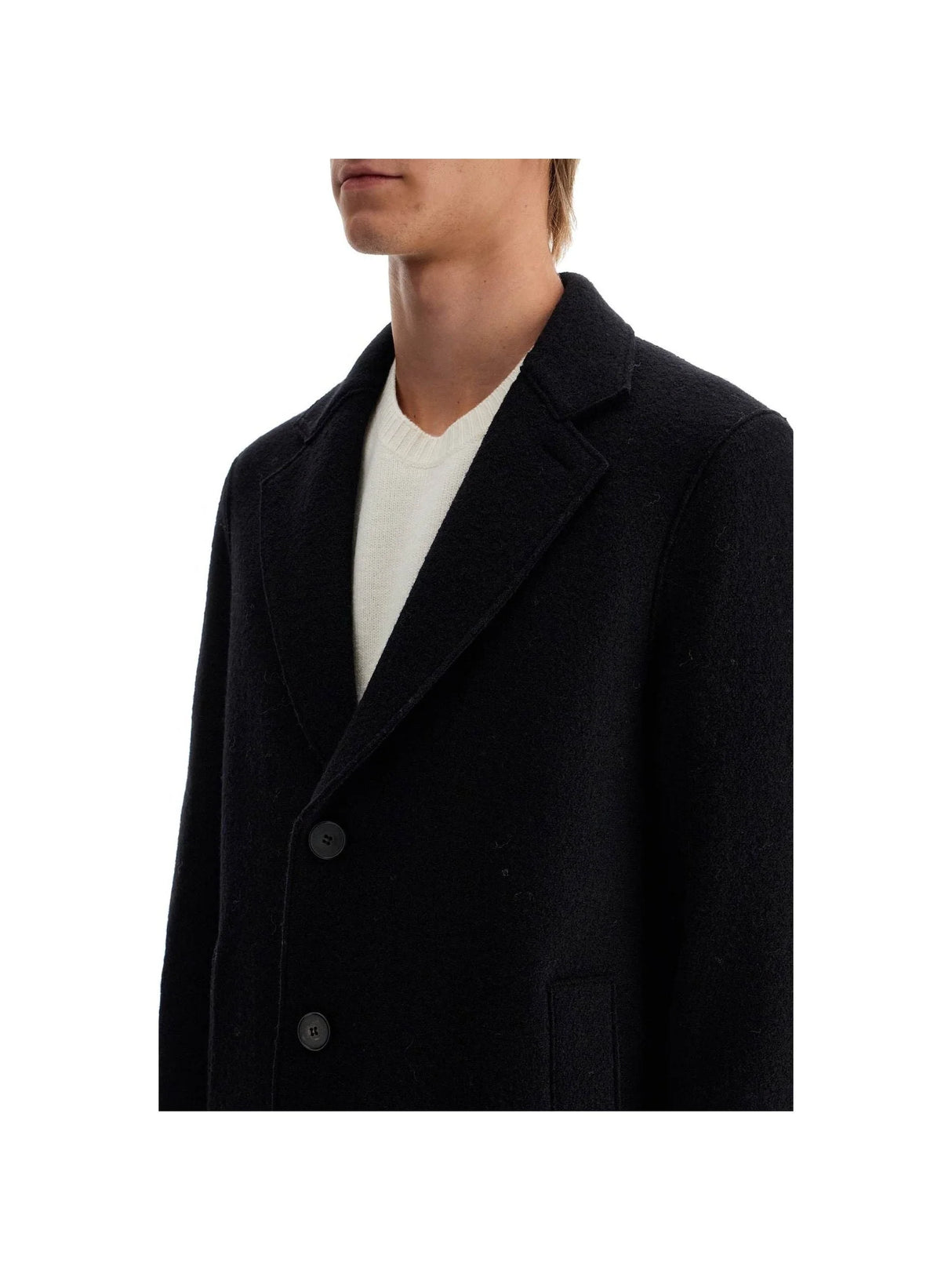 HARRIS WHARF LONDON-Boiled Wool Single-Breasted Coat-JOHN JULIA