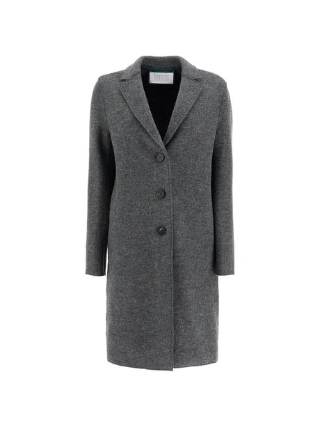 Single-breasted Wool Coat In Boiled