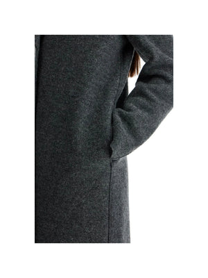 Single-breasted Wool Coat In Boiled