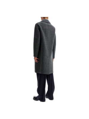 Double-breasted Wool Coat In Boiled