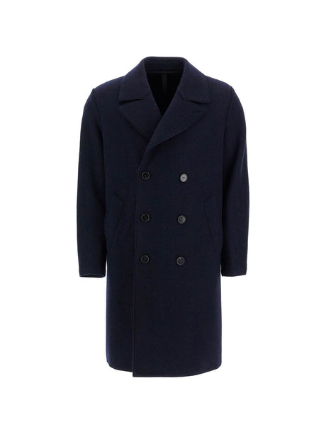 Double-breasted Wool Coat In Boiled