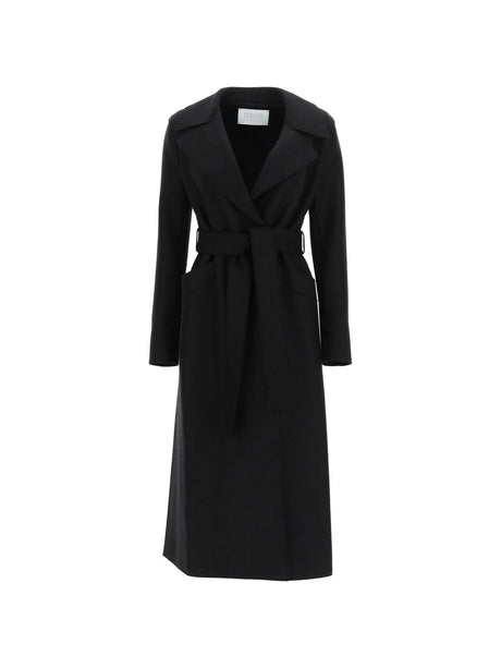 HARRIS WHARF LONDON-Extra-Long Pressed Wool Coat-JOHN JULIA