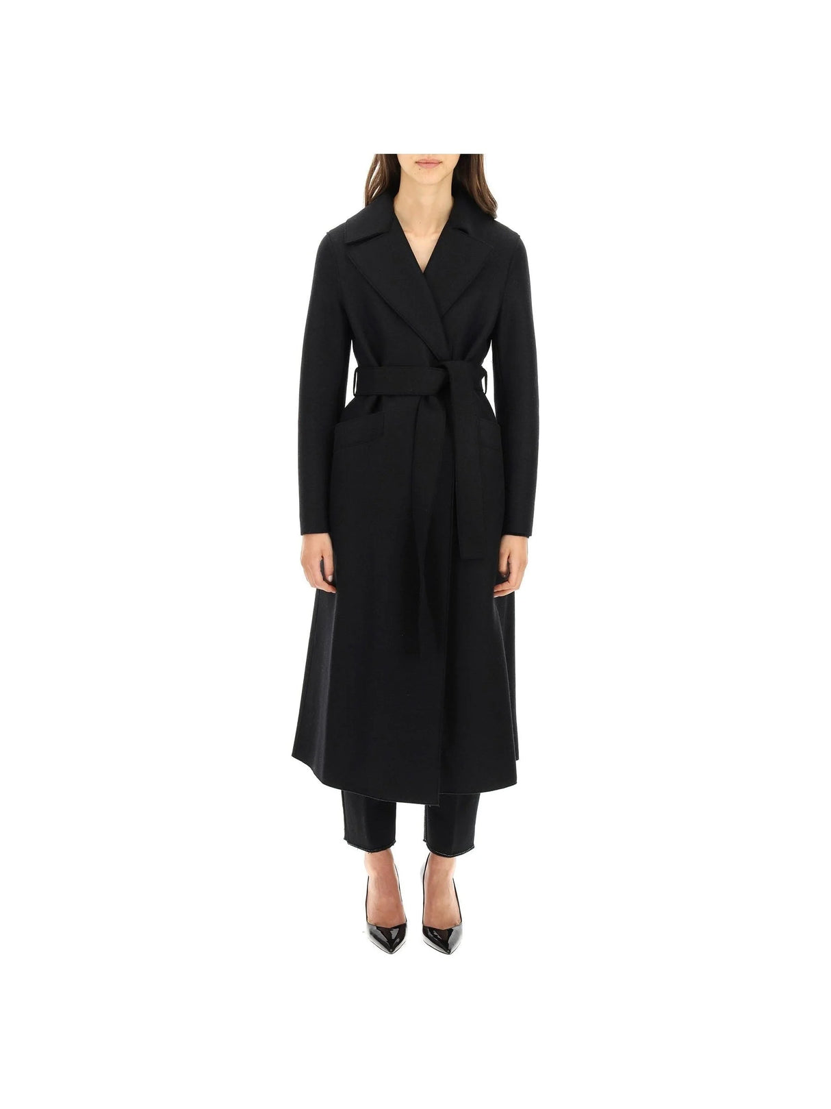 HARRIS WHARF LONDON-Extra-Long Pressed Wool Coat-JOHN JULIA