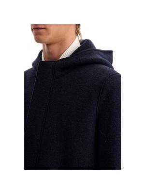 Hooded Wool Coat In Boiled Wool