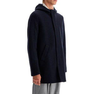 Hooded Wool Coat In Boiled Wool