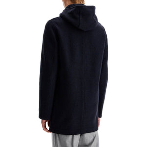 Hooded Wool Coat In Boiled Wool