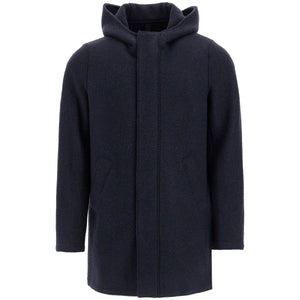 Hooded Wool Coat In Boiled Wool