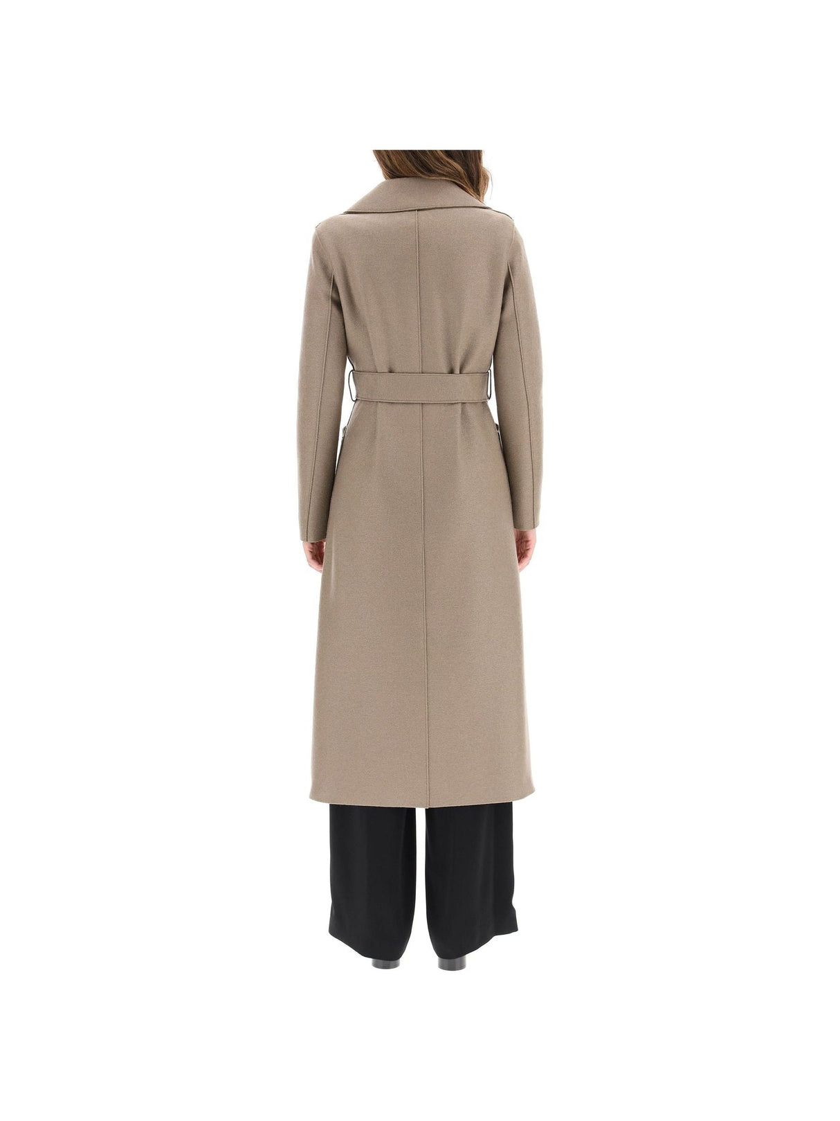 HARRIS WHARF LONDON-Long Pressed Wool Belted Coat-JOHN JULIA