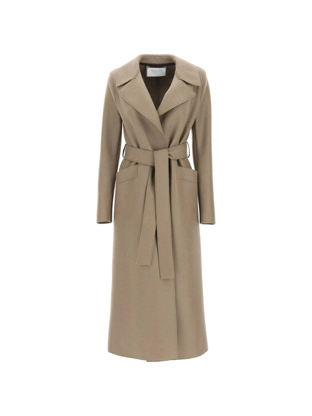 HARRIS WHARF LONDON-Long Pressed Wool Belted Coat-JOHN JULIA