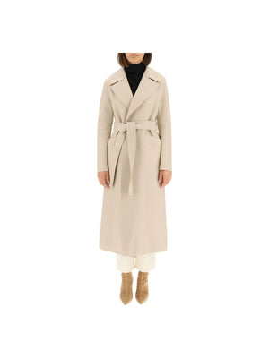 Long Pressed Wool Coat-Harris Wharf London-JOHN JULIA