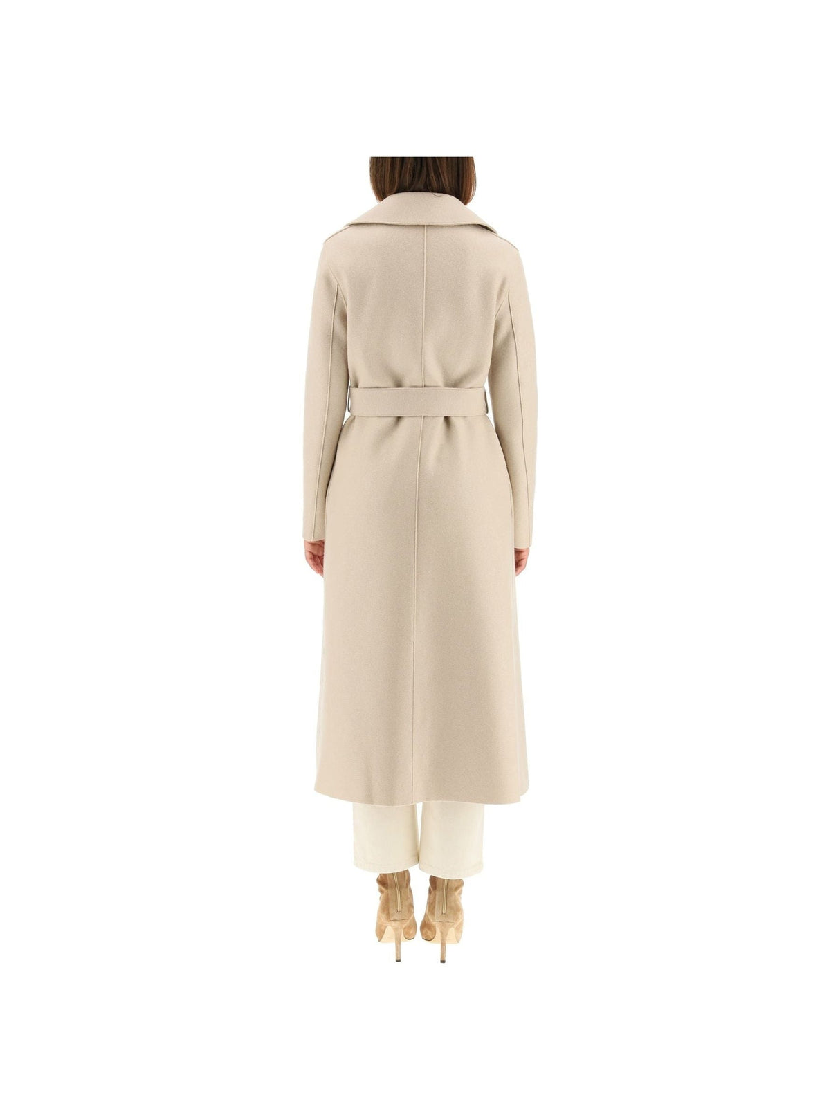 Long Pressed Wool Belted Coat - Women > Clothing > Outerwear > Coats