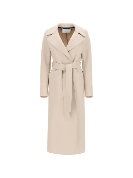 Long Pressed Wool Belted Coat - 34 - Women > Clothing > Outerwear > Coats