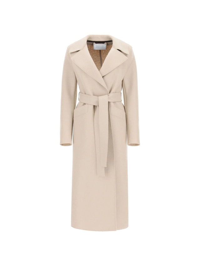 Long Pressed Wool Coat-Harris Wharf London-JOHN JULIA