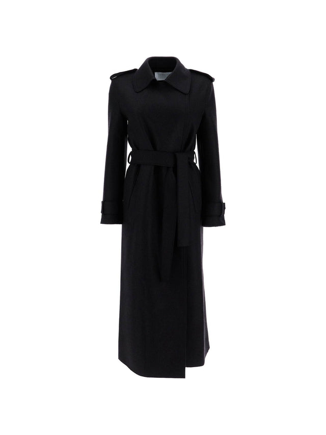 Pressed Wool Robe Coat With Nine Words