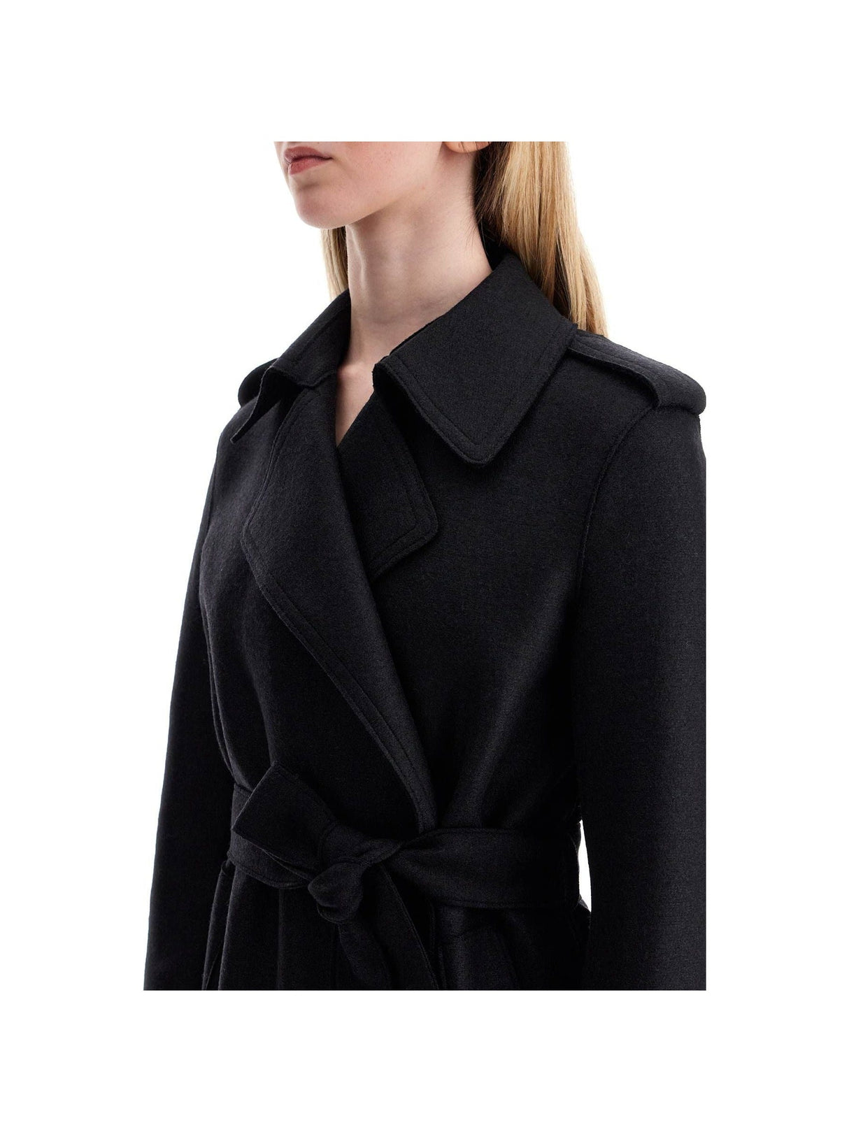 Pressed Wool Robe Coat With Nine Words