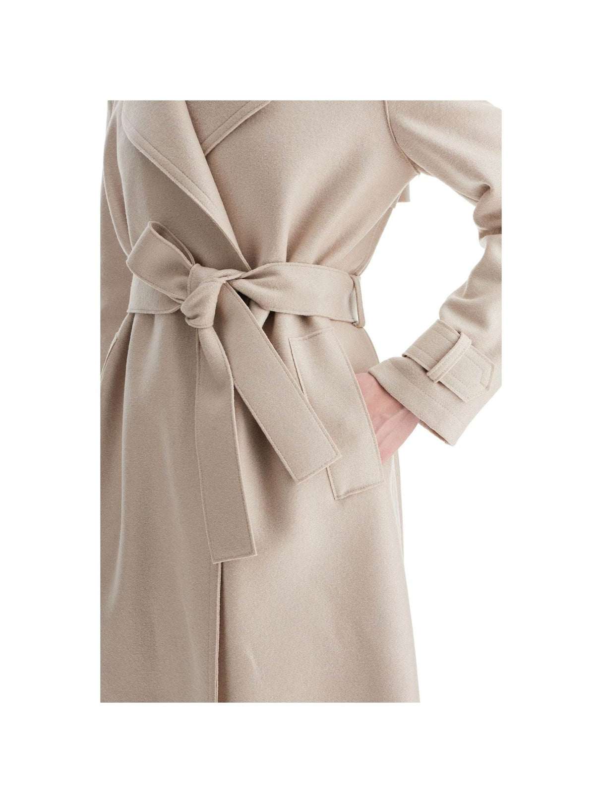 Pressed Wool Robe Coat With Nine Words