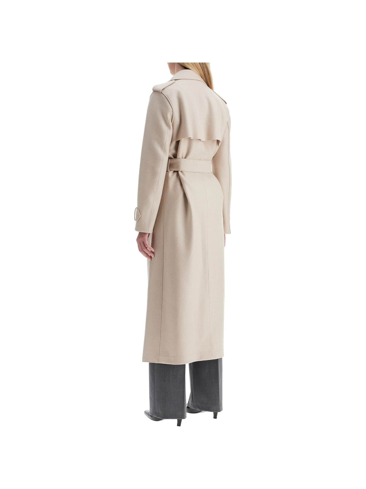 Pressed Wool Robe Coat With Nine Words