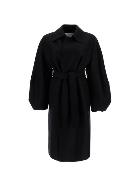 Pressed Wool Robe Coat With Nine Words