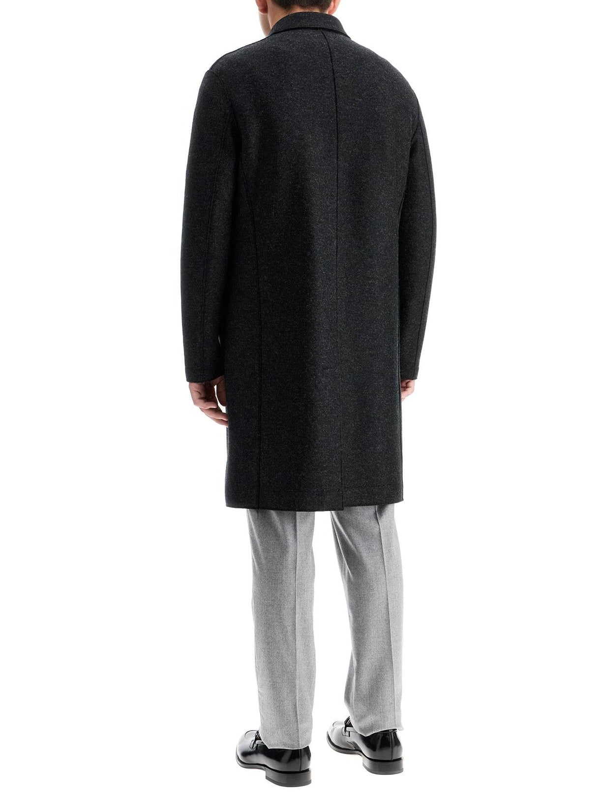 Single-breasted Pressed Wool Coat