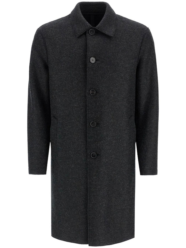 Single-breasted Pressed Wool Coat