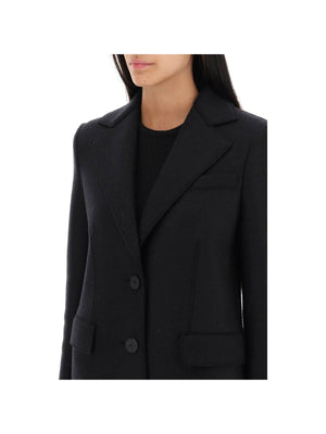 Single-Breasted Pressed Wool Coat