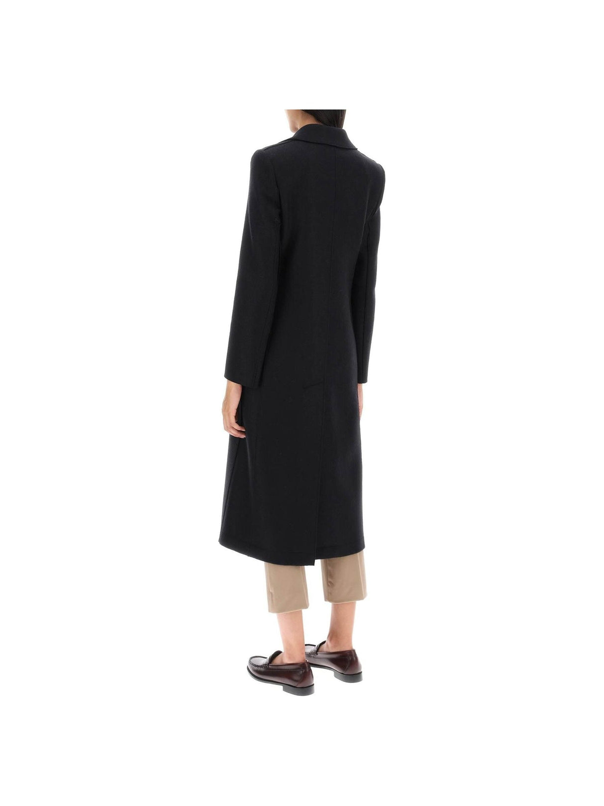 Single-Breasted Pressed Wool Coat