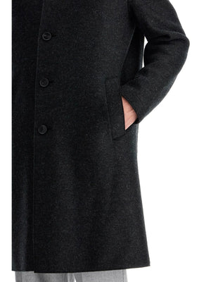 Single-breasted Pressed Wool Coat