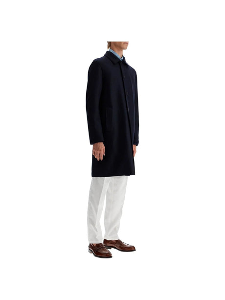 Single-breasted Pressed Wool Coat