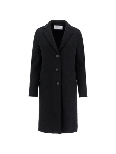 Single-breasted Wool Coat In Boiled