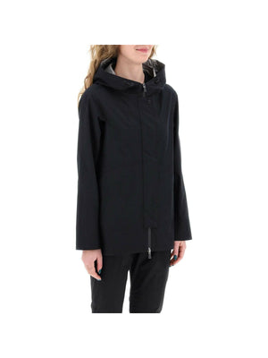 Black A-Line GORE-TEx Paclite Jacket HERNO LAMINAR JOHN JULIA.