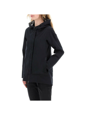 Black A-Line GORE-TEx Paclite Jacket HERNO LAMINAR JOHN JULIA.