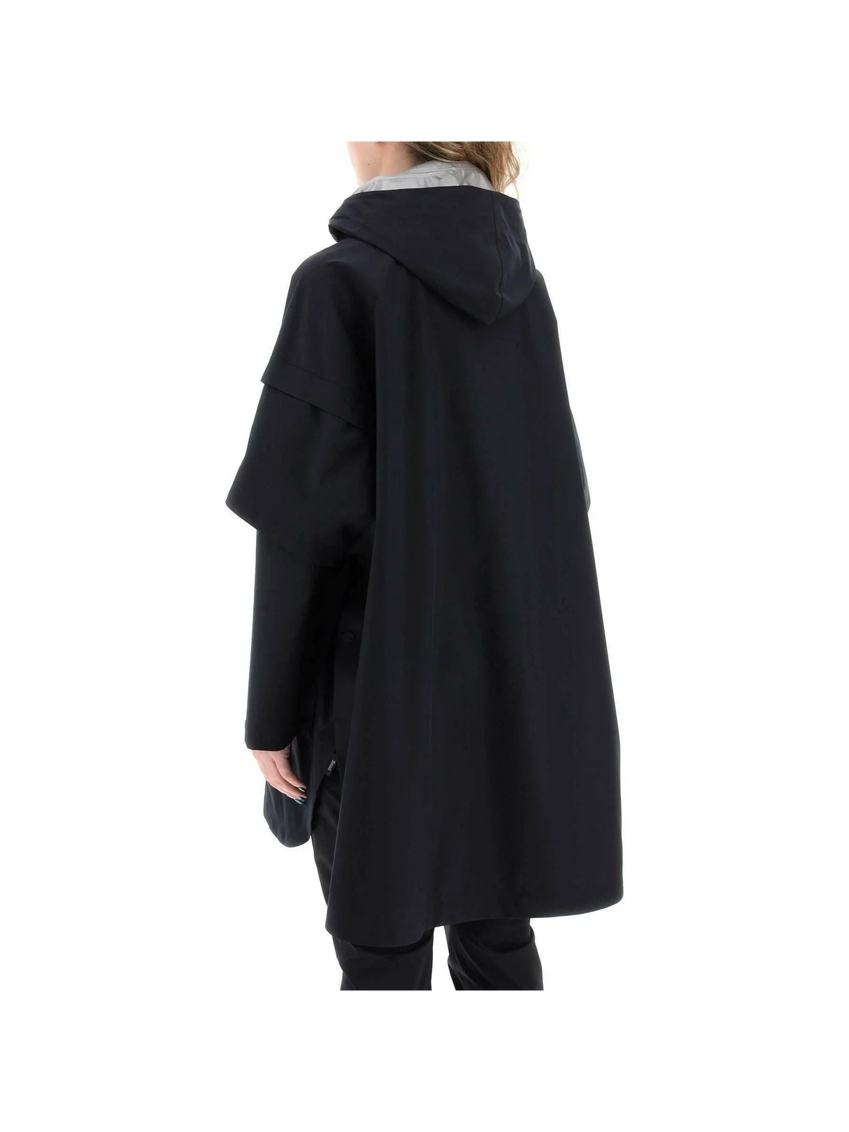 Black GORE-TEx Cape With Removable Sleeves HERNO LAMINAR JOHN JULIA.