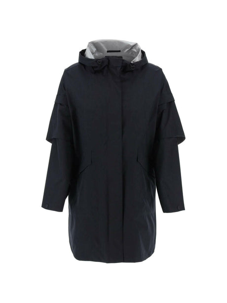 Black GORE-TEx Cape With Removable Sleeves HERNO LAMINAR JOHN JULIA.