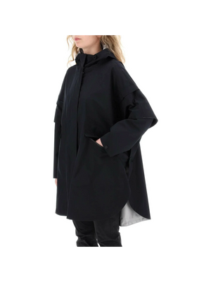 Black GORE-TEx Cape With Removable Sleeves HERNO LAMINAR JOHN JULIA.