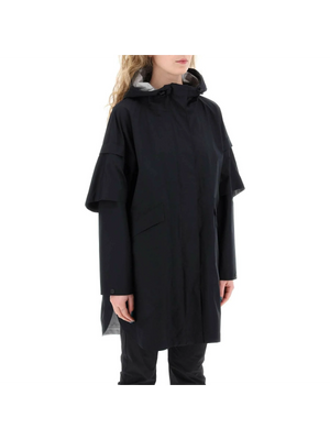 Black GORE-TEx Cape With Removable Sleeves HERNO LAMINAR JOHN JULIA.