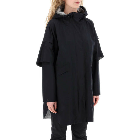 Black GORE-TEx Cape With Removable Sleeves HERNO LAMINAR JOHN JULIA.