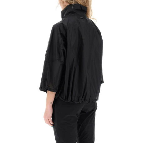 Black Liquid Shine Oversized Windreaker Jacket HERNO LAMINAR JOHN JULIA.