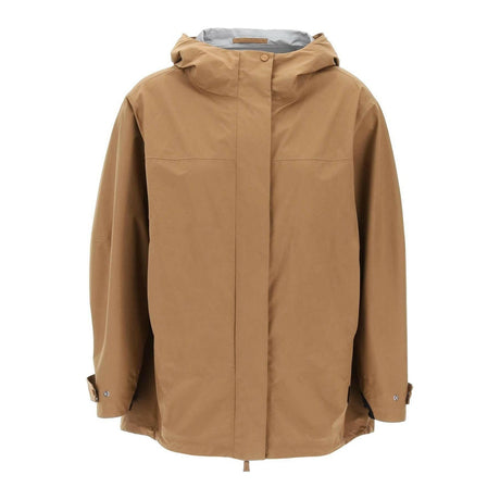 Burnt Orange Lightweight Gore-Tex Hooded Jacket HERNO LAMINAR JOHN JULIA.