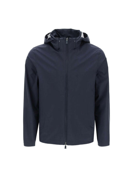 Blue Laminar GORE-TEX Paclite Hooded Jacket HERNO LAMINAR JOHN JULIA.