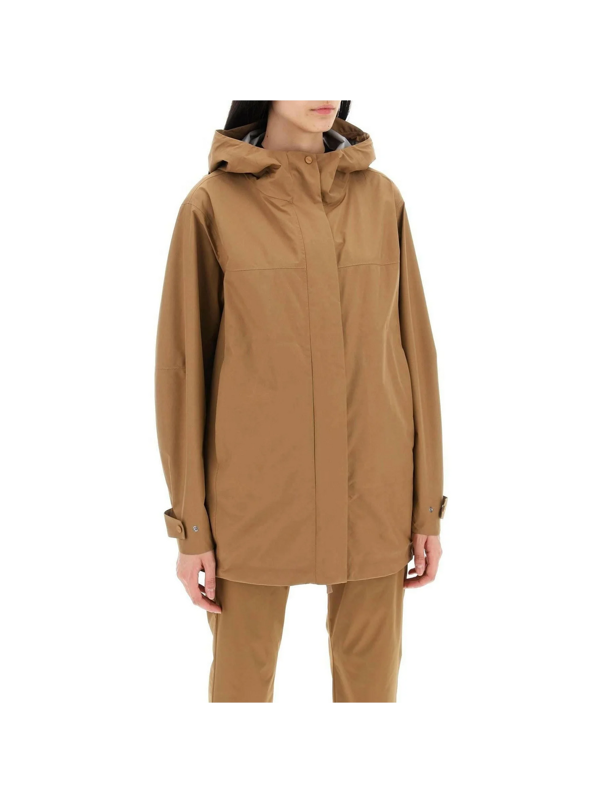 Burnt Orange Lightweight Gore-Tex Hooded Jacket HERNO LAMINAR JOHN JULIA.