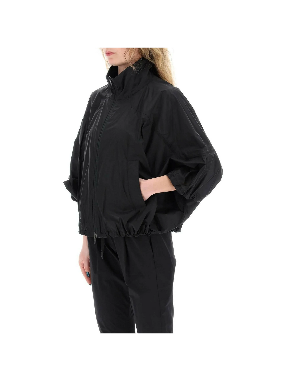 Black Liquid Shine Oversized Windreaker Jacket HERNO LAMINAR JOHN JULIA.