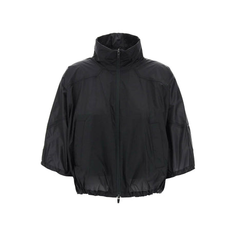 Black Liquid Shine Oversized Windreaker Jacket HERNO LAMINAR JOHN JULIA.